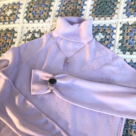 Soft Lavender Cashmere-like Turtleneck - Picture 4 of 5
